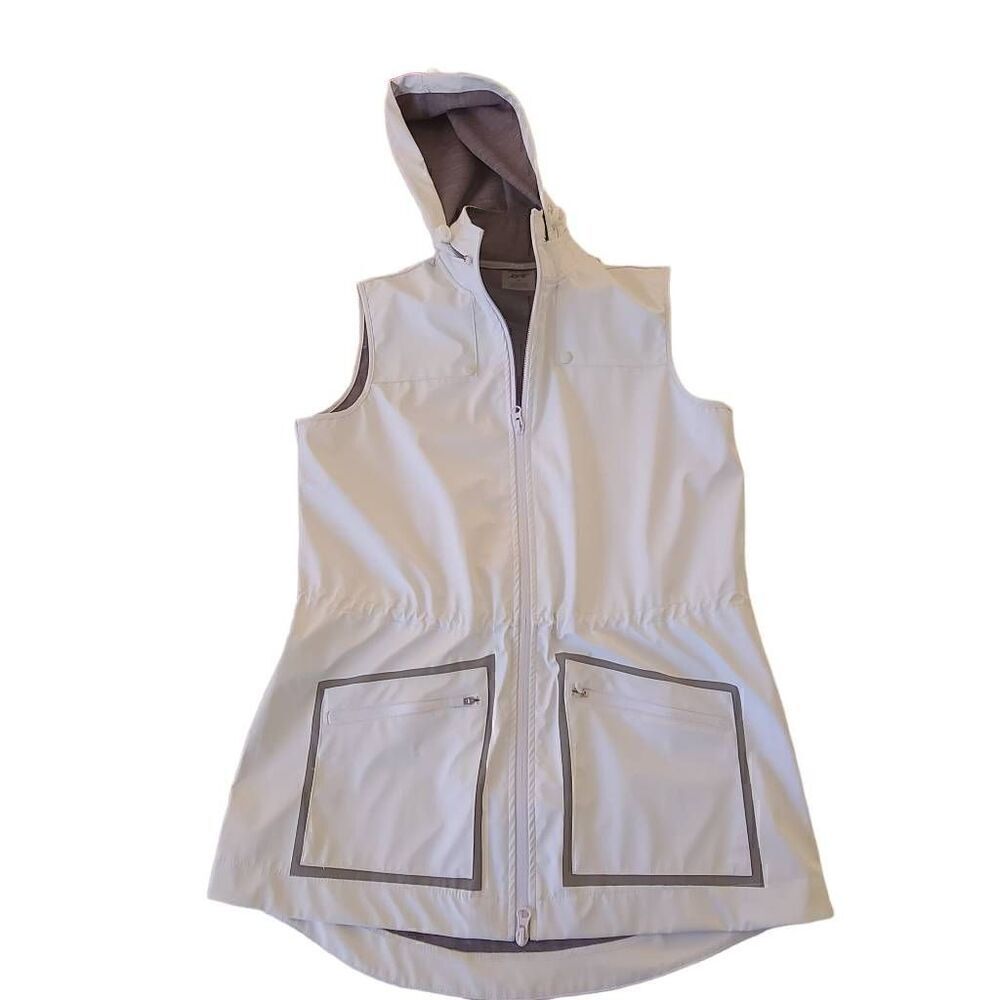 Jofit Womens Outdoor Sleeveless Full Zip Golf Performance Hooded Vest White XS